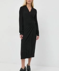 Γυναικεία Φορέματα Φόρεμα από μείγμα μαλλιού Twinset μαύρο,