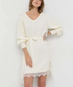 Γυναικεία Φορέματα Φόρεμα από μείγμα μαλλιού Twinset μπεζ,