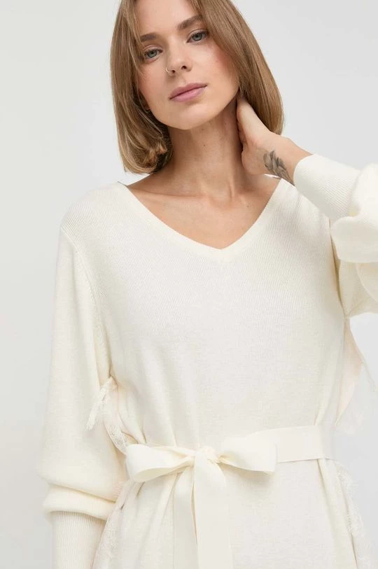 Γυναικεία Φορέματα Φόρεμα από μείγμα μαλλιού Twinset μπεζ, 6 Γυναικεία Φορέματα Φόρεμα από μείγμα μαλλιού Twinset μπεζ, - Image 4