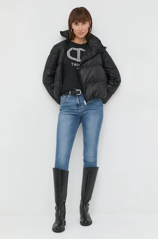 Γυναικεία Κοντομάνικο Βαμβακερό τοπ Twinset μαύρο 4 Γυναικεία Κοντομάνικο Βαμβακερό τοπ Twinset μαύρο - Image 2