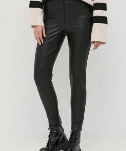 Γυναικεία Υφασμάτινα Παντελόνι Twinset μαύρο,