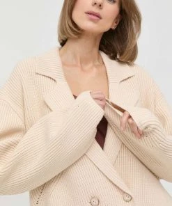 Γυναικεία Με φερμουάρ Πλεκτή ζακέτα Twinset μπεζ