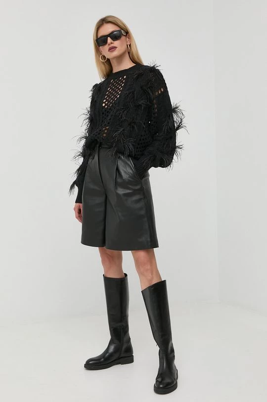 Γυναικεία Χωρίς φερμουάρ Πουλόβερ με προσθήκη μαλλιού Twinset χρώμα: μαύρο, 4 Γυναικεία Χωρίς φερμουάρ Πουλόβερ με προσθήκη μαλλιού Twinset χρώμα: μαύρο, - Image 2