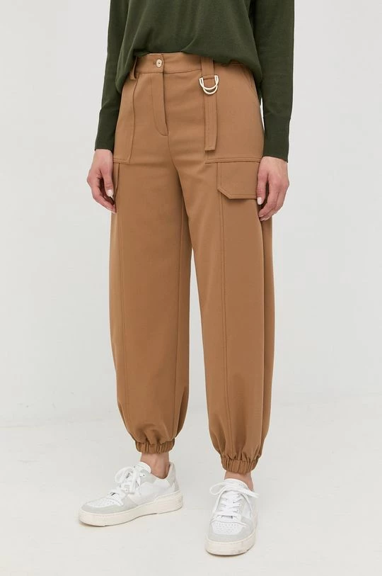 Γυναικεία Υφασμάτινα Παντελόνι Twinset μπεζ, 4 Γυναικεία Υφασμάτινα Παντελόνι Twinset μπεζ, - Image 2