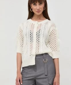 Γυναικεία Με φερμουάρ Ζακέτα από μίγμα μαλλιού Twinset μπεζ,